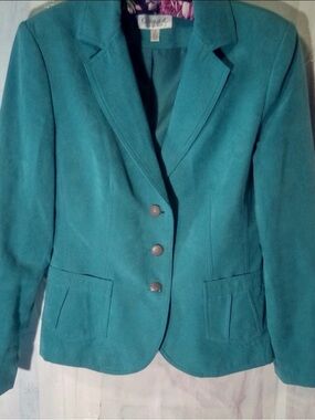 Conrad C Teal Suede Blazer for Women